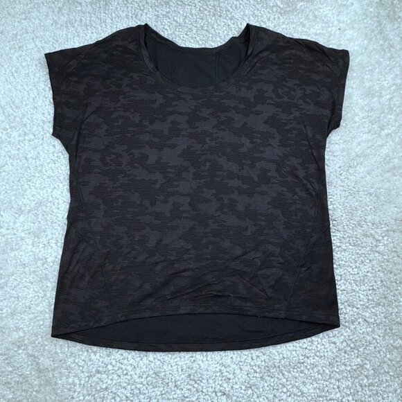 Lululemon Black Camo Miles Ahead Tee - Picture 2 of 9